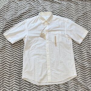 Muji Men's White Short-Sleeve Button-Down Shirt-size S (BNWT)